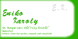 eniko karoly business card